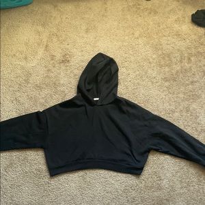 Black Cropped Hoodie